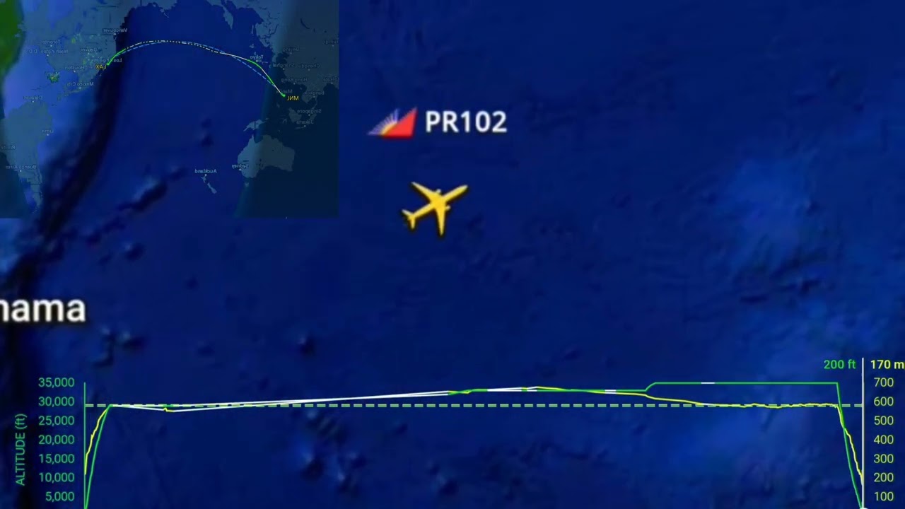 Flight Path  Manila to Los Angeles 