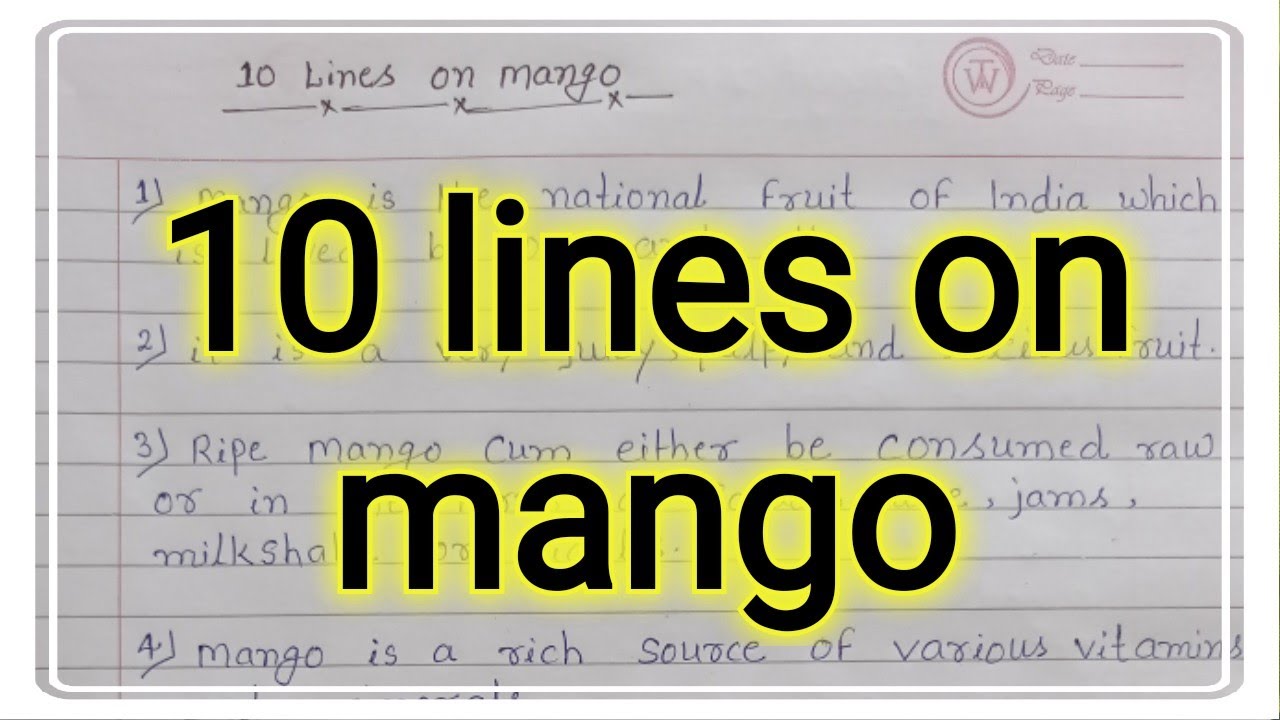 Mango Paragraph 10 lines on mango in english ।। paragraph on mango ।। - YouTube