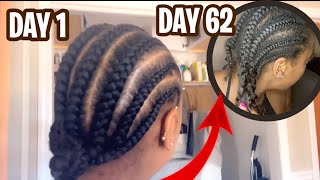 Taking Out 2 Month Old Cornrows + Length Check |Safiya Lin|