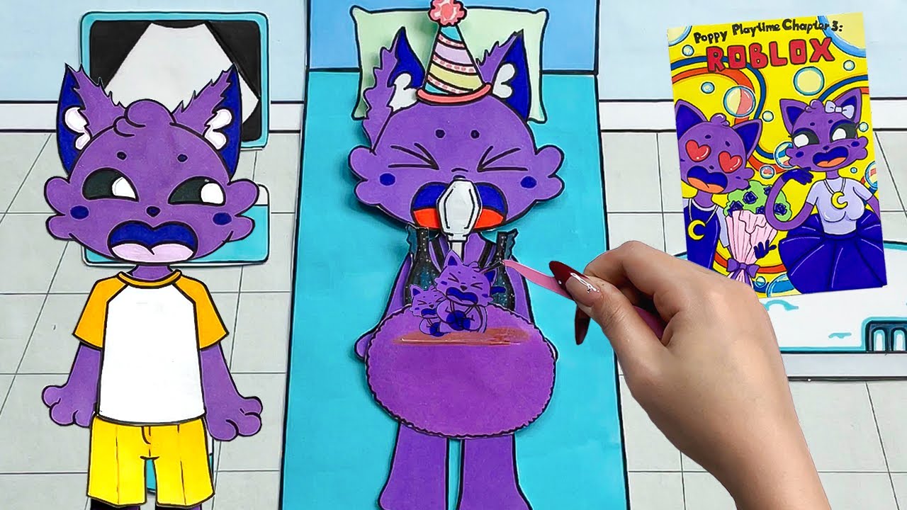 [🐾бумажные поделки🐾] Capnat беременная влюбленная слепая сумка 💗💗 Poppy playtime глава 3 종이놀이 | ASMR