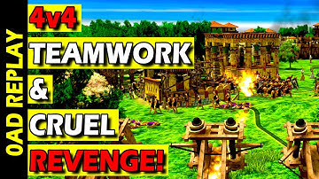 0AD 4v4 Teamwork and Cruel Revenge!