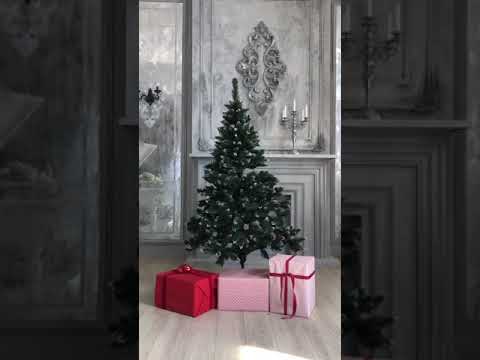 Ёлка искусственная зелёная с шишками и ягодами из ПВХ «Калина Золотая»