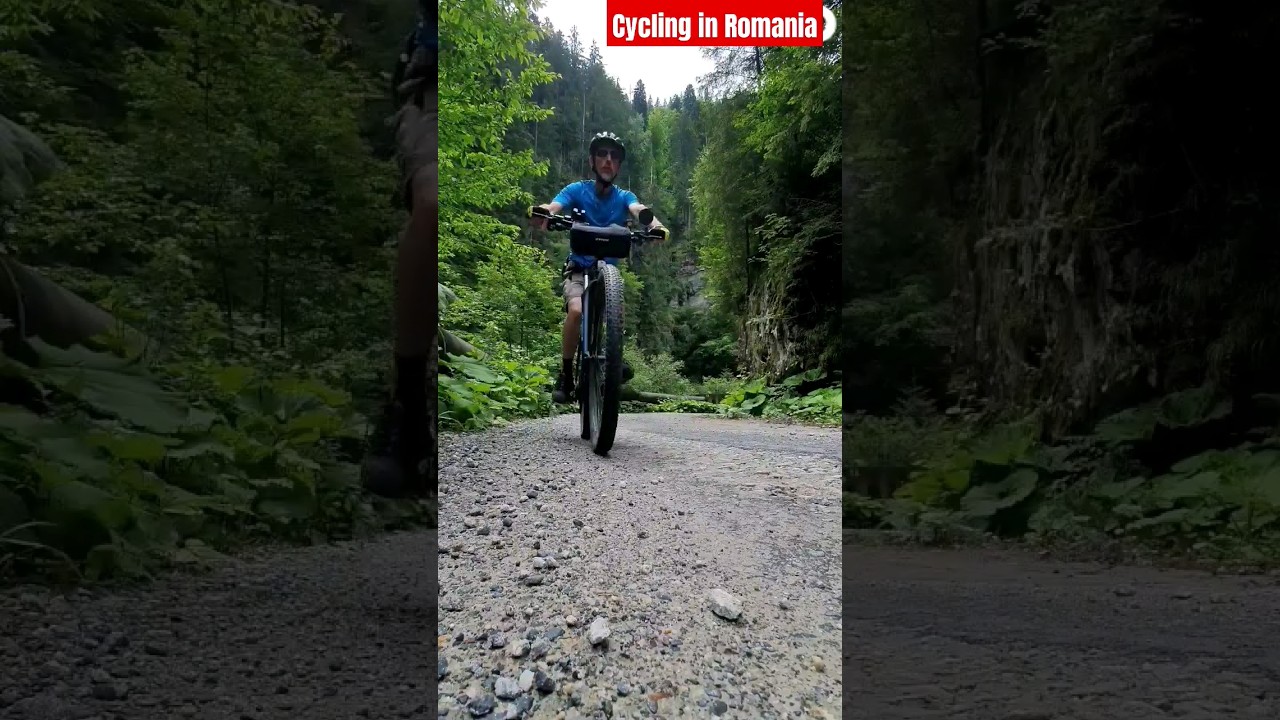 Cycling in the Romanian Mountains. 