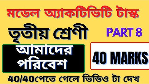 class 3 model activity task amader poribesh আমাদের পরিবেশ part8 40 marks /৪০ নম্বরের শেষ টাস্ক