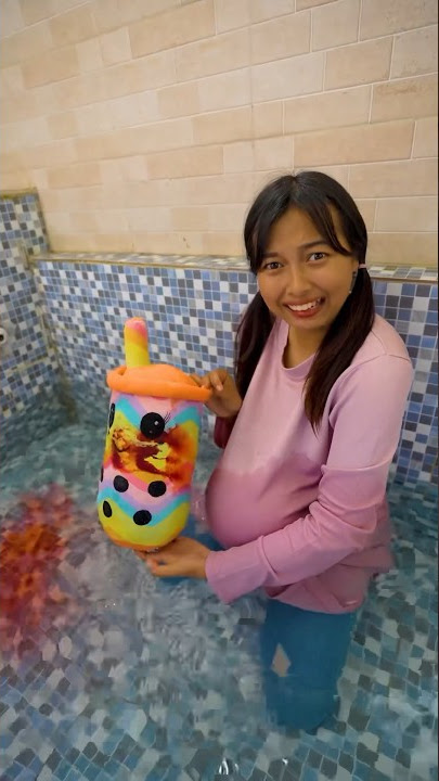 #SHORTS | PREGNANT WOMAN SWIMS WITH BOBA DOLL