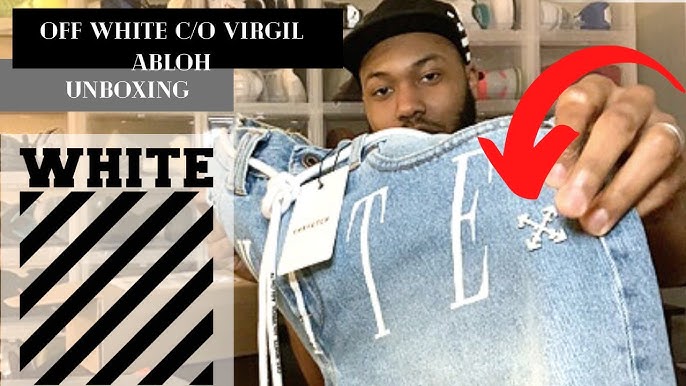 Off-white c/o Virgil Abloh men's light blue jeans Review - SS17 DIAG SKINNY  5 POCKETS 