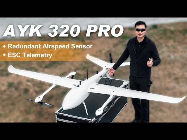 Foxtech AYK-320 PRO VTOL | Redundant Airspeed Sensor u0026 ESC Telemetry class=