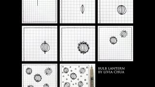 VASILISINAMARI zentangle tutorial pattern BULB LANTERN (узор зентангл)