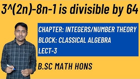 3^(2n)-8n-1 is divisible by 64 | Principle of Mathematical Induction