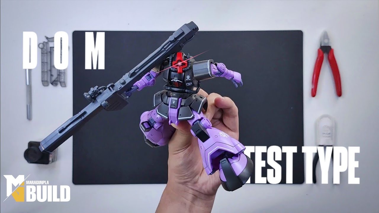 HG 1/144 DOM TEST TYPE BLACK TRI-STAR COLOR | ASMR BUILD | BOOTLEG (by JMS)