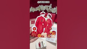 Thiệp cưới ánh kim với thiết kế 3D-030