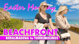 Benalmádena to Torremolinos beachfront walk - Easter 2024 - Costa del Sol Spain virtual tour