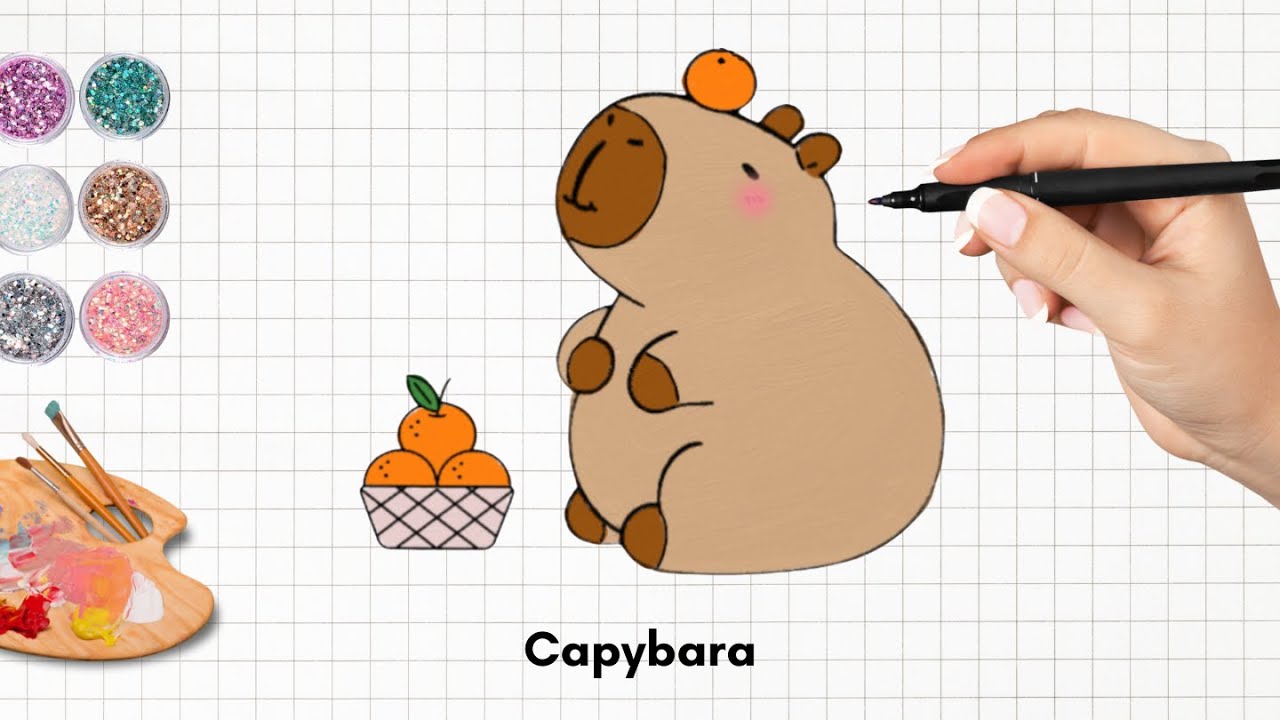 Draw capybara cute - dạy vẽ capybara - Vẽ Capybara - YouTube