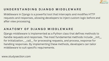 Learn Django Middlewares: Level up Your Web Application Skills #StudySection