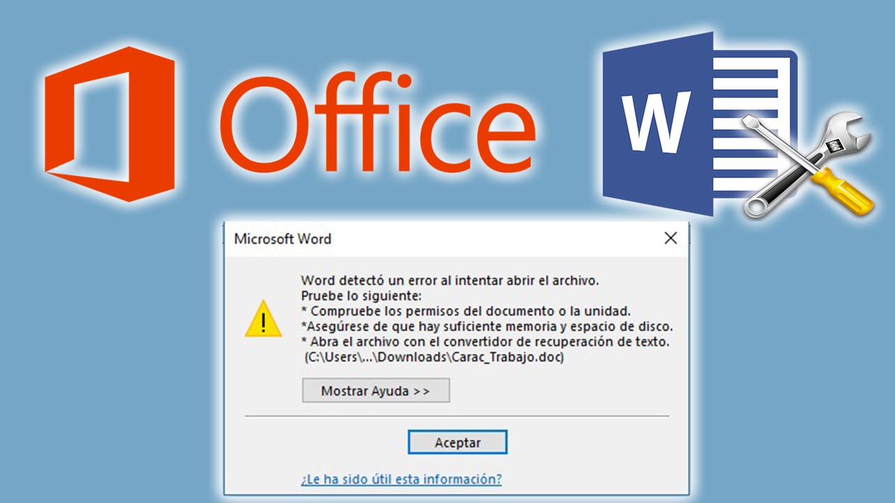 ? [SOLUCIÓN] Word detectó un error al intentar abrir el archivo ✓ - YouTube