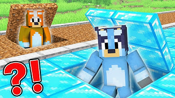 Bluey and Bingo BUILD SECRET MODERN BASE in Minecraft
