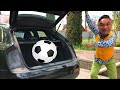 Football Player Mr. Joe CRASHED Windshield Car with Football Ball VS Football Player Red Man 13+