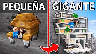 Casa Pequeña Vs Casa Gigante En La Montaña En Minecraft Bebe Noob