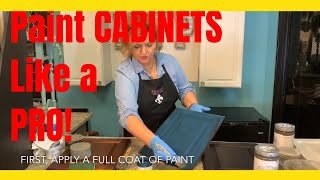 How to paint CABINETS like a PRO using ALL-IN-ONE Paint!  No Sanding, No Waxing or Topcoats Needed