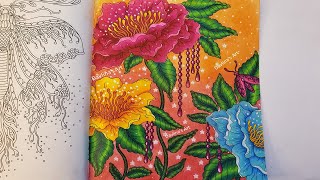 Coloring FLOWERS🌷 Leaves and Background | MAGICAL DAWN  Adult Coloring Book by Hanna Karlzon screenshot 4