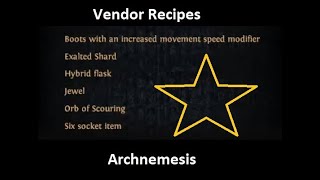 ArchNemesis Vendor Recipe Challenge - Path of Exile