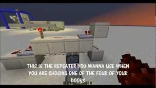Minecraft Tutorial - How To Open Doors Using Repeater Settings
