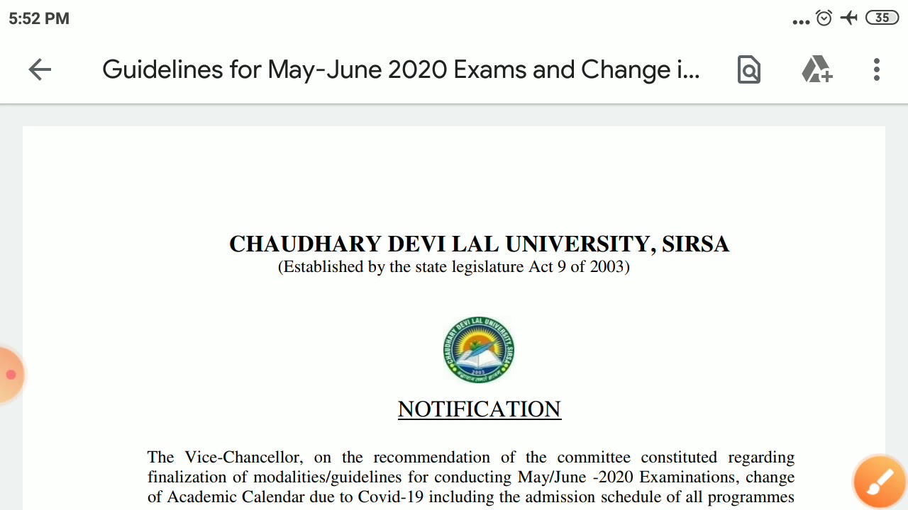 CDLU final year exam date declared