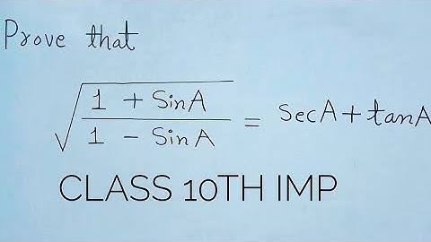 Class 10th Ex 8.4 Q5 (vi)  Prove √1+sinA /1-sinA = secA+tanA || Class 10th NCERT ||