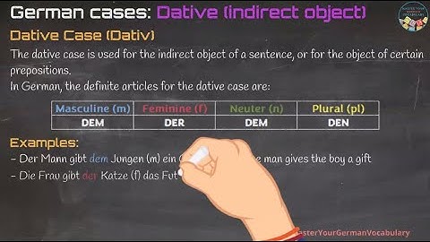 Der bestimmte Artikel - Dative case (Learn German - Beginner Level)