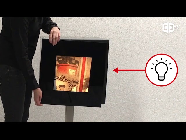 Leuchtkasten, Stehtisch und Podest in EINEM