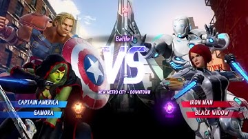 MARVEL VS. CAPCOM: INFINITE Captain America Alt.,Gamora Alt. Gameplay In Arcade Mode