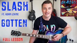 Left Handed Lesson: How Slash 🎩 REALLY plays Gotten 💙 (Full Lesson + TAB) #slash #guitarlesson