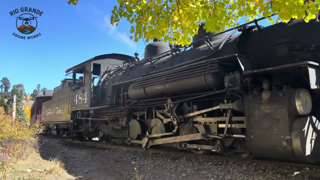 Cumbres & Toltec #484 westbound arrives & departs Sublette, New Mexico
