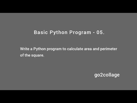 EP 05 | Language Python | Basic Program I go2collage