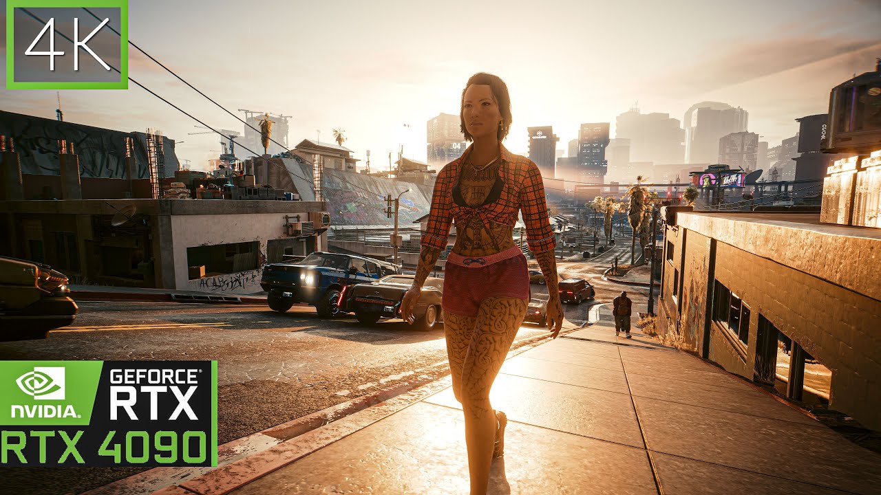 4K Cyberpunk 2077 I Night City Afternoon Walks I RTX 4090 Ultra Path ...