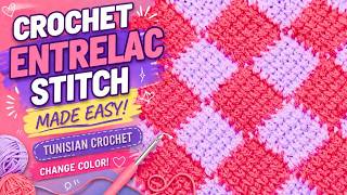 Easy Crochet Entrelac Stitch Tutorial for Beginners | Tunisian Color Change