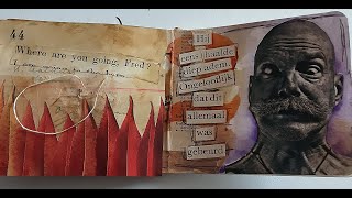 mini art journal page with prompts..