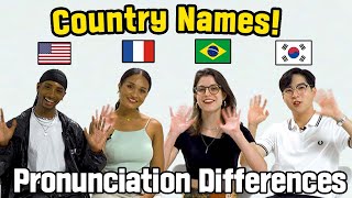 Amazing Pronunciation Difference between Country Names! (America, France, Brazil, Korea)