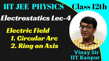 Electrostatics Lec4. Electric Field Circular Arc, Ring | Class 12 Physics Video Lectures for IIT JEE