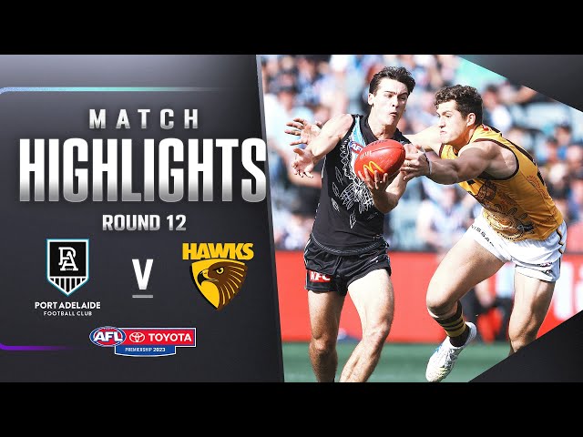 AFL 2023 Round 12 - Port Adelaide v Hawthorn - A-39578418 - AFL Photos