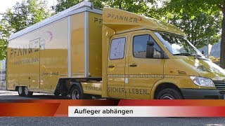 PFANNER Schutzbekleidung, Sattelauflieger ab  und ankuppeln