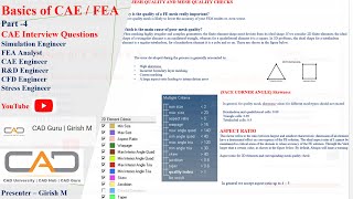 Basics of CAE/FEA | CAE Interview Preparation | FEA Analyst | CAE Engineer | Stress Engineer Part -4 Net Worth