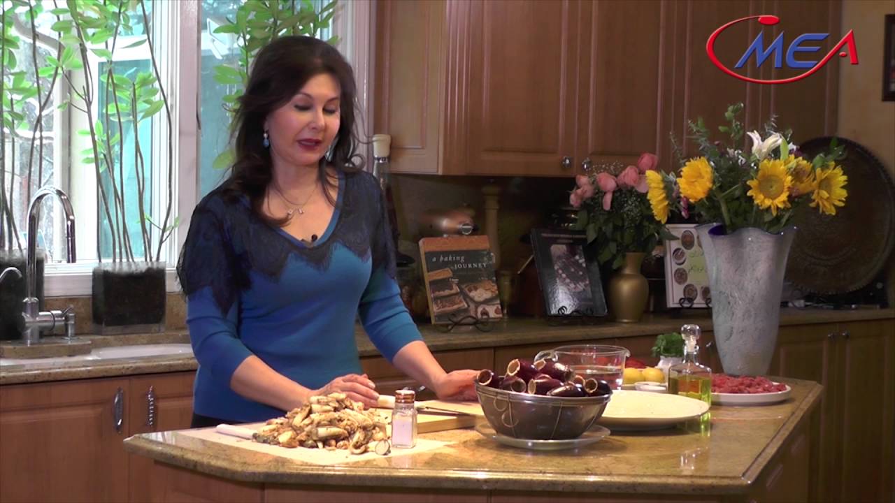 sheikh mahshi ( stuffed eggplant with meat ) شيخ محشي samira's kitchen, episode # 152 part 1