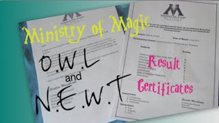 DIY Harry Potter Exam Grade Certificates! I O.W.L and N.E.W.T result certificates!