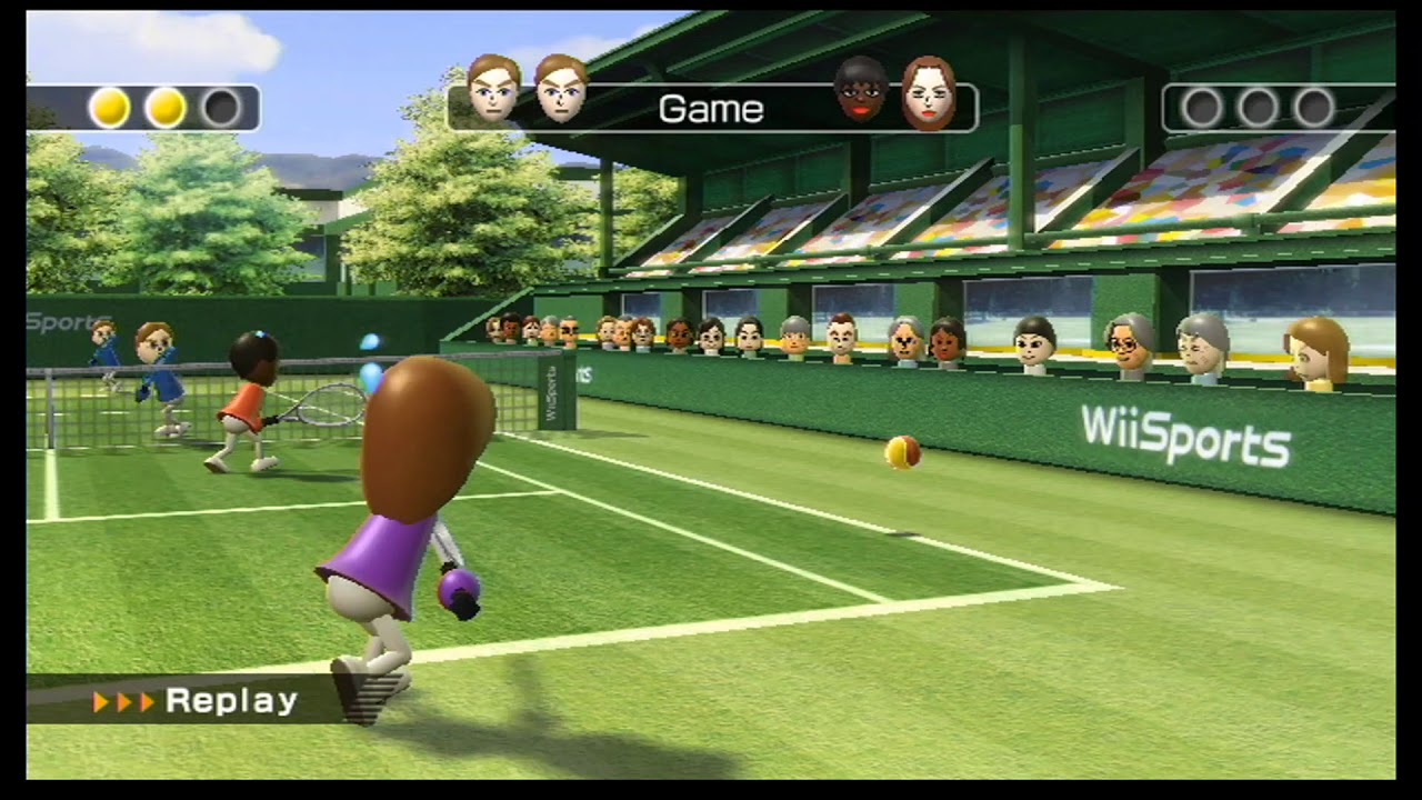 Wii sports: Tennis vs Elisa and Sarah