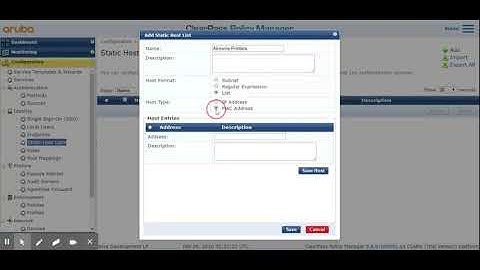 How to create static host list on ClearPass