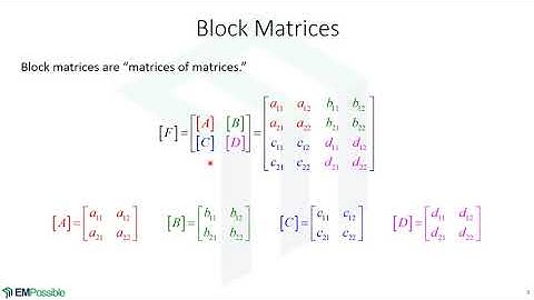Lecture -- Matrix Terminology and Special Matrices