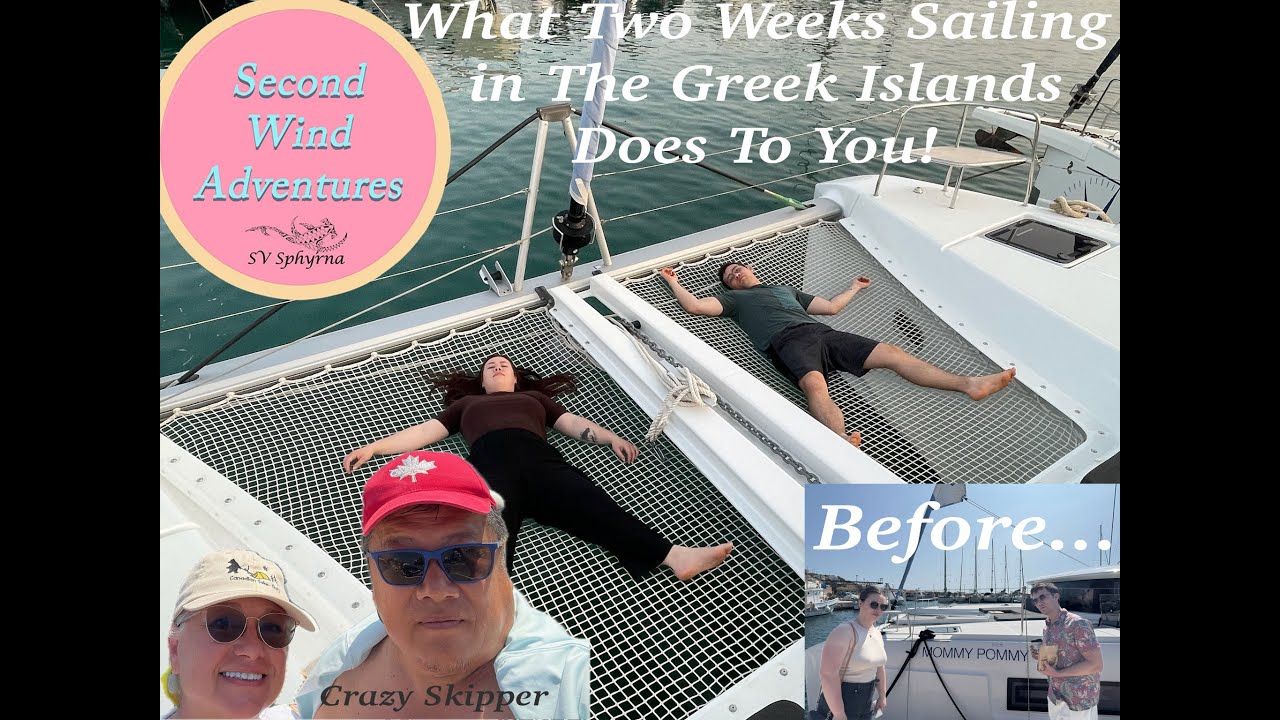 ⁣S3E4 - Greek Cyclades Islands 2 Week Catamaran Charter. 35 knot wind craziness!!! #catamaransailing
