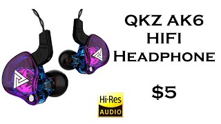 QKZ AK6 Copper Driver HiFi In Ear Earphones | Best Earphones Under $5