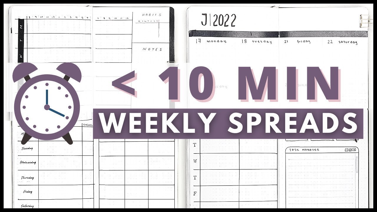 10 FAST Minimalist Bullet Journal Weekly Spread Ideas | UNDER 10 MINUTES ⏱️